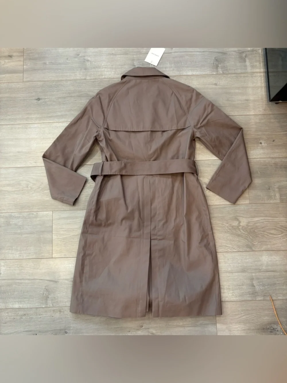 New Everlane The Modern Trench Coat Chocolate Brown Size S Belted $288 Retail - Picture 2 of 11